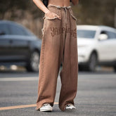 Men Jeans Vintage Jeans Summer Loose Straight-Leg Wide-Leg Pants